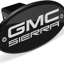 Jewelry For Cars for CarBeyondStore GMC Sierra Black Aluminum Plate Insert on ABS Plastic 2 inch Tow Hitch Cover