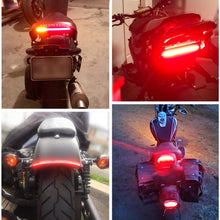 LivTee Waterproof 8" Motorcycle All-in-one LED Light Strip Tail Brake Stop Turn Signal Lights for Motorbike Scooter Quad Cruiser Harley Kawasaki Yamaha Suzuki Off Road, Red/Amber