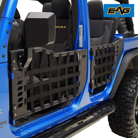 EAG Matrix Tubular Door with Side View Mirror Fit for 07-18 Jeep Wrangler JK 4 Door Only