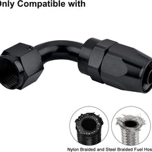 EVIL ENERGY 6AN Straight Swivel Hose End Fitting for Braided Fuel Line Aluminum Black 2PCS