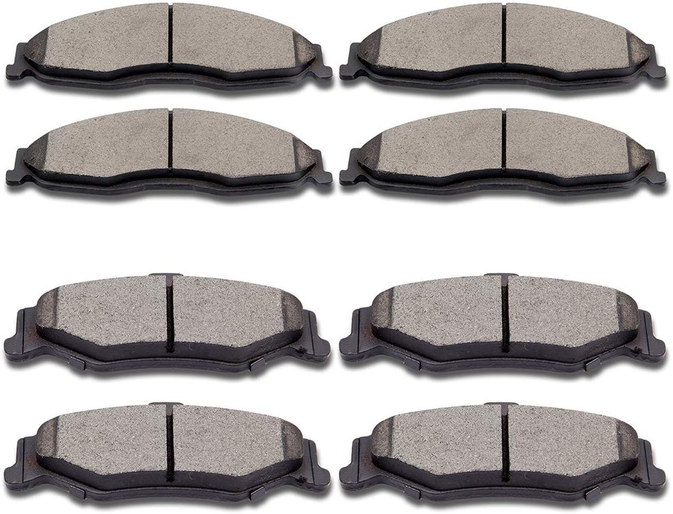 Ceramic Discs Brake Pads,SCITOO Full Kits ThermoQuiet Ceramic Front Rear Disc Brake Pad Set Compatible ATD749C ATD750C fit 1998 1999 2000 2001 2002 Chevrolet Camaro Pontiac Firebird