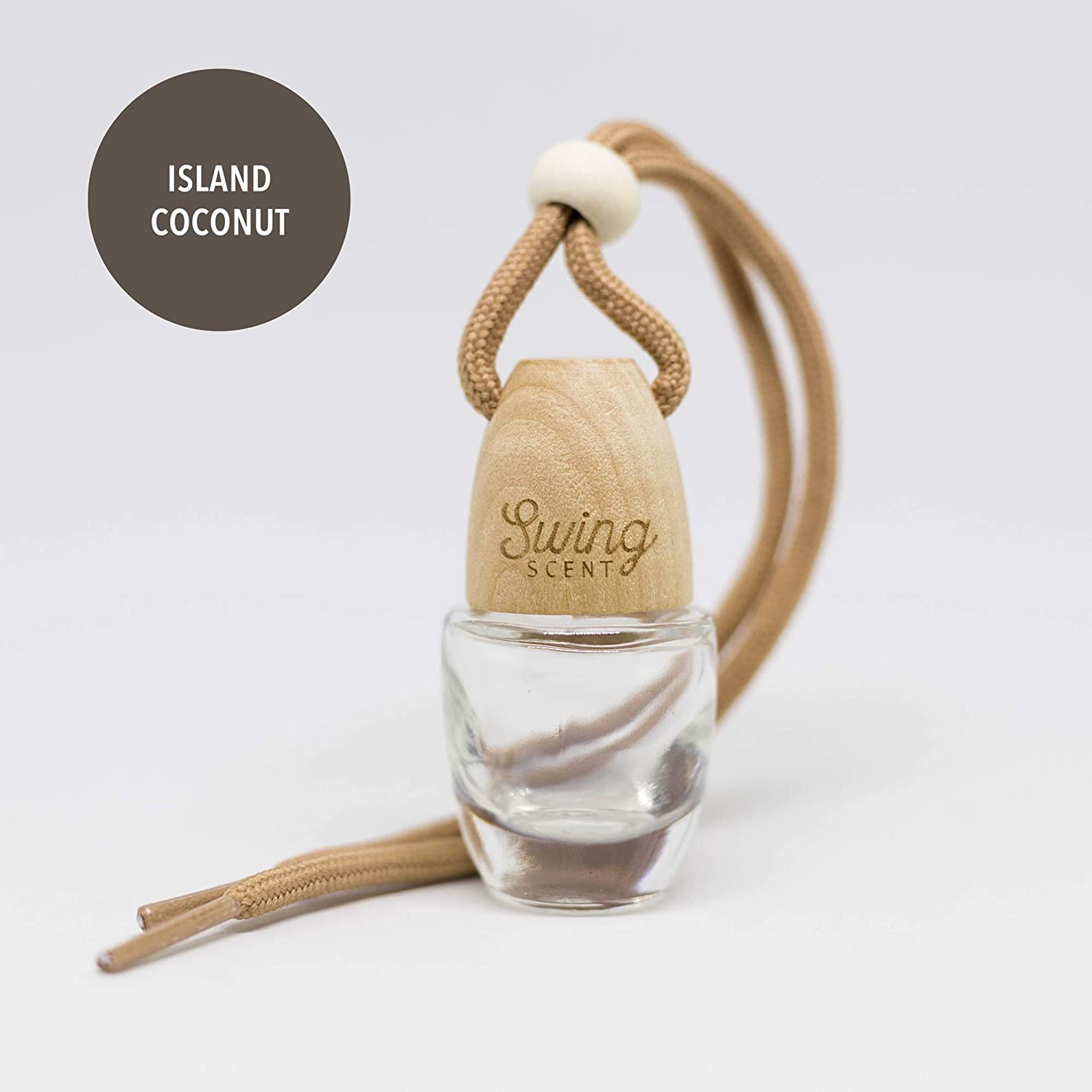 Swing Scent Air Freshener (Island Coconut) Hanging Fragrance Diffuser For Car or Small Space