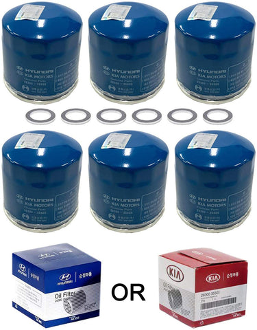 Genuine OEM Hyundai & Kia Oil Filter 26300-35505 (New Version of 35504) (6 pack)