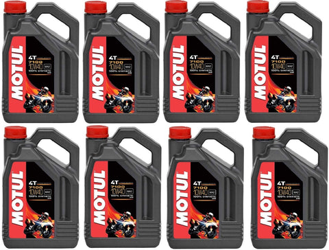 Motul 104092 Set of 8 7100 4T 10W-40 Motor Oil 1-Gallon Bottles