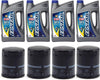 Suzuki ECSTAR V7000 10W-40 Marine 4-Stroke Engine Oil, 4 Gal with 4X 16510-82703 Oil Filter