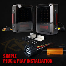 Xprite Smoke Lens Red LED Tail Light w/Turn Signal & Back Up & Smoke 3rd LED Brake Light Assembly For Jeep Wrangler JK JKU 2007-2018