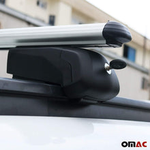 OMAC Automotive Exterior Accessories Roof Rack Crossbars | Aluminum Silver Roof Top Cargo Racks | Luggage Ski Kayak Bike Carriers Set 2 Pcs | Fits Hyundai Santa Fe 2019-2021