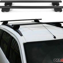 OMAC Automotive Exterior Accessories Roof Rack Crossbars | Aluminum Black Roof Top Cargo Racks | Luggage Ski Kayak Bike Carriers Set 2 Pcs | Fits Fiat 500X Trekking 2016-2021