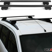 OMAC Automotive Exterior Accessories Roof Rack Crossbars | Aluminum Black Roof Top Cargo Racks | Luggage Ski Kayak Bike Carriers Set 2 Pcs | Fits Volkswagen Atlas Cross Sport 2020-2021
