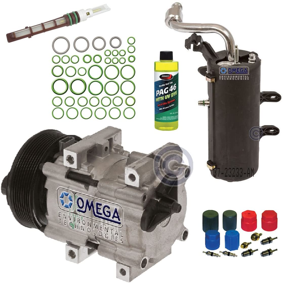 New AC A/C Compressor Kit Fits: 1999 2000 2001 2002 2003 Ford F250 F350 F450 F550 V8 7.3L Turbocharged Diesel ONLY!