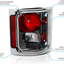 AmeriLite Black Replacement Brake Tail Lights Housing Set for Chevy/GMC Full Size - Passenger and Driver Side