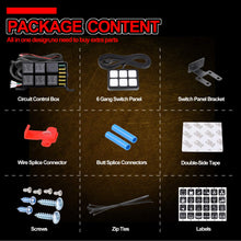6 Gang Switch Panel, OFFROADTOWN Electronic Relay System with Circuit Control Box Waterproof Fuse Relay Box Wiring Harness Label Stickers for Car Jeep Truck Marine Boat ATV UTV