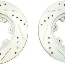 Brake Rotor Drilled & Slotted Coated & Ceramic Pad Front Set for Nissan