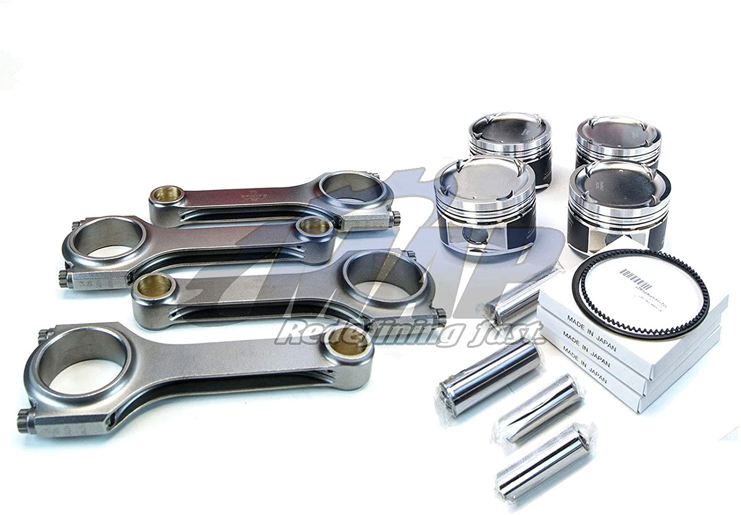 Manley Pistons 99.75mm Bore 8.5:1 & H-Beam Connecting Rods Kit Compatible with 06-14 Subaru WRX 04+ STi EJ25