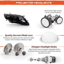 Fits 2007 2008 2009 Toyota Camry [Halogen Type] Black Smoked Headlights Pair Headlamps Left Driver + Right Passenger