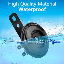 Motorcycle Electric Horn, Motorcycle Universal Waterproof Electric Horn Round Loud Speaker for Scooter Moped Dirt Bike