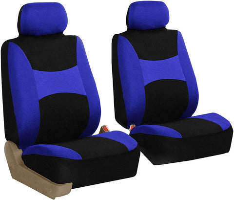 FH Group FB030102 Light & Breezy Gray/Black Cloth Seat Cover Set Airbag & Split Ready- Fit Most Car, Truck, SUV, or Van