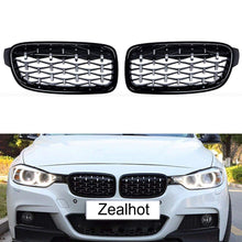 Fit 2012-2018 BMW 3 Series F30 F31 F35 Grille High Gloss BLACK Cool Bussiness Style Replacement Conversion Grill Sturdy ABS Easy To Install (Half Chrome-Gloss Black)