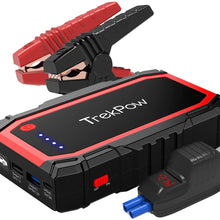 TrekPow A18 800A Peak Portable Car Jump Starter with USB Quick Charge 3.0 (up to 6.0L Gas, 5.0L Diesel Engine), SuperSafe Battery Jumper Pack with Smart Jumper Cables, Type-C Input&Output, Flashlight