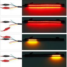Partsam Universal LED Strip for Motorcycle License Plate Tail Brake Stop Turn Signal Light Strip 32LED 8" Flexible Third Brake Light for Motorbikes ATV Scooters
