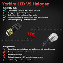 Yorkim Ultra Bright 3157 LED Bulb White, 3157 LED Brake Lights, 3157 LED Backup Reverse Lights, 3156 LED Tail Lights with Projector - 3056 3156 3156A 3057 4057 3157 4157 T25 LED Bulbs, Pack of 2