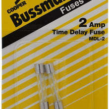 Bussman BP/MDL-2 2 Amp Glass Tube Time Delay Fuse 2 Count