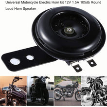 Universal Motorcycle Electric Horn kit 12V 1.5A 105db Waterproof Round Loud Horn Speakers for Scooter Moped Dirt Bike ATV