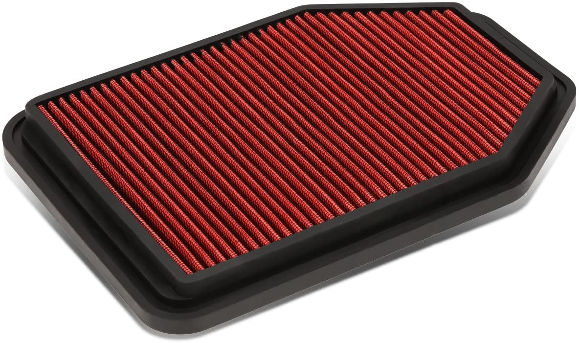 Replacement for Jeep Wrangler 3.6L / 3.8L Reusable & Washable Replacement High Flow Drop-in Air Filter (Red) (Red)