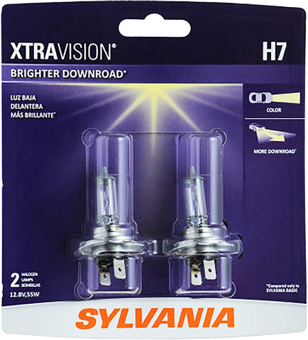 SYLVANIA - H7 XtraVision - High Performance Halogen Headlight Bulb, High Beam, Low Beam and Fog Replacement Bulb (Contains 2 Bulbs)