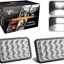 Partsam 4x6 6x4 inch LED Headlights Rectangular Sealed Beam Headlamp H4651 H4652 H4656 H4666 H6545 H4 Socket Hi/Lo Beam Compatible with Peterbilt 379, Kenworth W900, Chevy K5 K10 K20 W3500