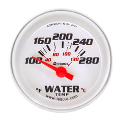 Equus 8262 2" Electric Water Temperature Gauge, White with Aluminum Bezel