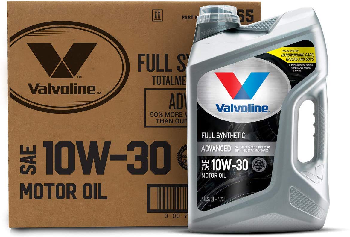 Valvoline Advanced Full Synthetic SAE 10W-30 Motor Oil 5 QT, Case of 3