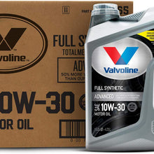 Valvoline Advanced Full Synthetic SAE 10W-30 Motor Oil 5 QT, Case of 3