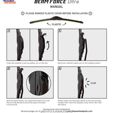 Spearhead Beam Force ULTRA 24”+19” Wiper Blades w/Teflon Rubber for Max Durability, Warranty (Pair)