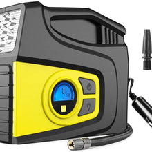 Zeonetak Portable Air Compressor Pump,120PSI 12V DC,Air Compressor Tire Inflator for Car Bicycle Motorcycle Basketball,LCD Digital Display Gauge,LED Flashlight(3 Modes),Auto Shut Off