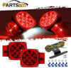 Partsam LED Trailer Lights Kit 12V Waterproof Square Stop Turn Tail Truck Lights w/Wire & Bracket Red/Amber Side Fender Marker Lamps 3rd Brake ID Light Bar for Trailer Boat Camper Snowmobile RV