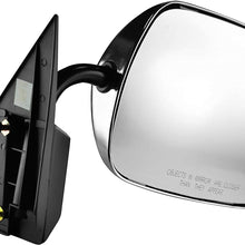 Passenger Side Chrome Mirror for 88-00 C/K 1500 Chevy GMC Truck Suburban Manual Folding - Parts Link Number GM1321103