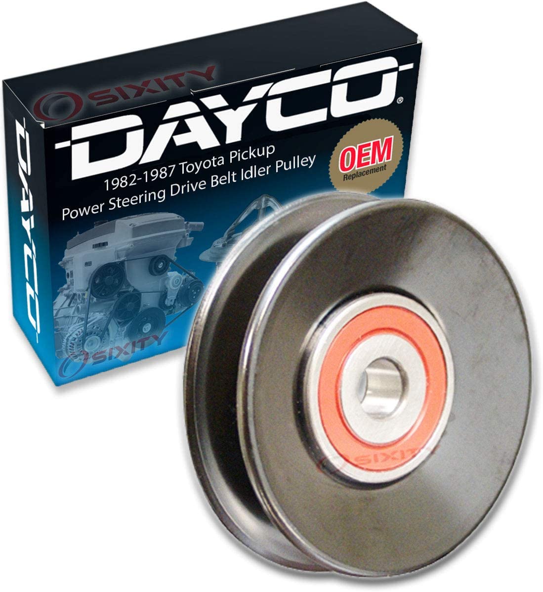Dayco Drive Belt Idler Pulley for 1982-1987 Toyota Pickup 2.4L L4 Power Steering - Tensioner Pully Serpentine V-Belt