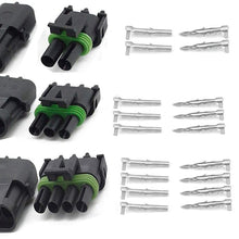 HIFROM 10 Kit (2+3+4 Pin Way) Waterproof Electrical Connector 1.5mm Series Terminals Heat Shrink Quick Locking Wire Harness Sockets 20-14 AWG