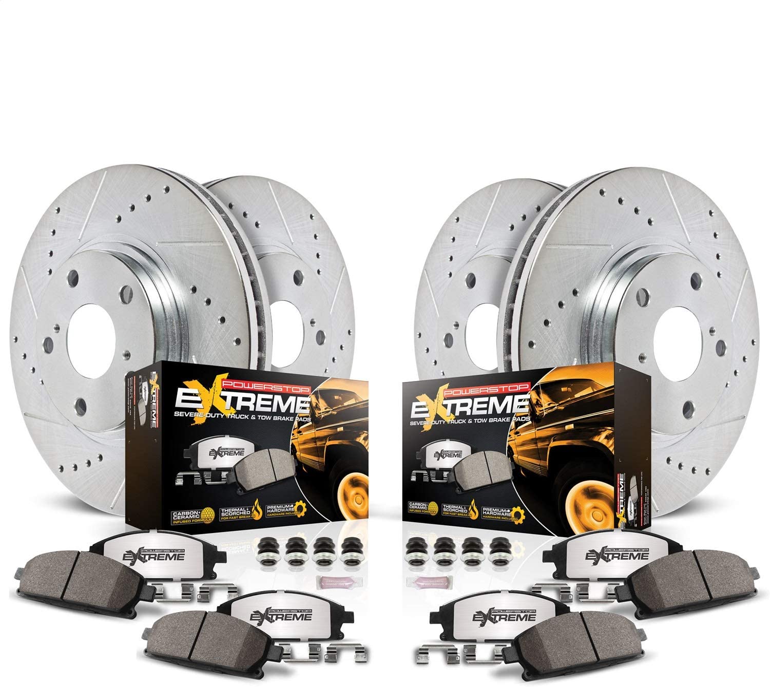 Power Stop K6546-36 Front & Rear Z36 Truck and Tow Brake Kit