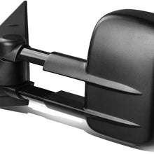 Right Side Black Power Heated Telescoping Rear View Side Towing Mirrors Replacement for Silverado Sierra GMT900 07-14