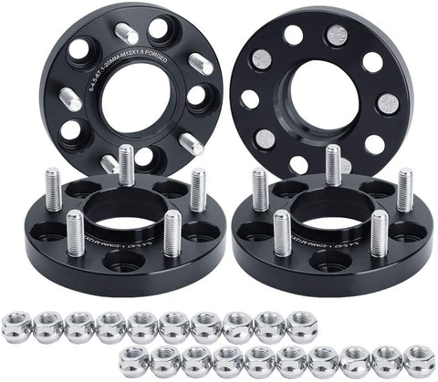 dynofit 20mm 4pcs Solid Forged Wheels Spacer for Jeep Compass 2006-2017, Patriot 2007-2017, Hyundai genesis and More, 5x4.5 Hubcentric Wheel Spacers for 5x114.3 67.1mm 12x1.5 Rims