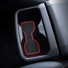 JDMCAR Liner Accessories Compatible with Toyota Tacoma 2016 2017 2018 2019 2020 Custom Fit Cup and Door Center Console Inserts (Double Cab, Red Trim)