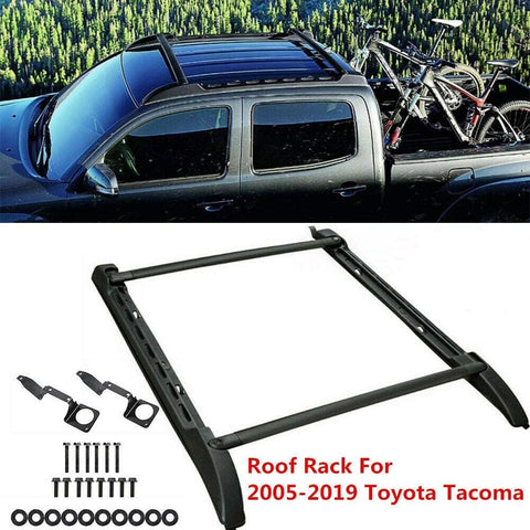 Roof Rack Set for Toyota Tacoma Double Cab 2005-2021 Black (2Pcs Cross Bars& 2Pcs Side Rails)
