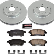 Power Stop CRK5550 Coated Brake Rotor & Ceramic Brake Pads- front