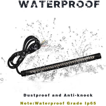 LivTee Waterproof 8" Motorcycle All-in-one LED Light Strip Tail Brake Stop Turn Signal Lights for Motorbike Scooter Quad Cruiser Harley Kawasaki Yamaha Suzuki Off Road, Red/Amber