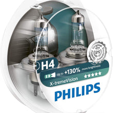 Philips X-treme Vision +130% Headlight Bulbs (Pack of 2) (H4 60/55W)