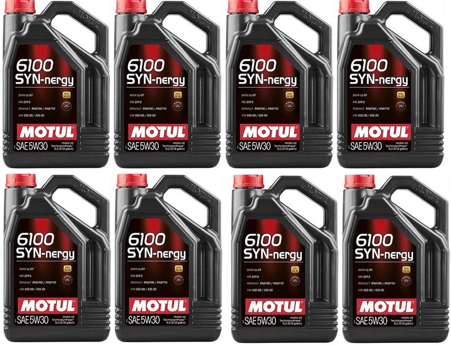 Motul 107972 Set of 8 6100 SYN-nergy 5W-30 Motor Oil 5-Liter Bottles