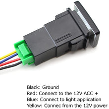 iJDMTOY (1) Factory Style 4-Pole 12V Push Button Switch w/ LED Background Indicator Lights Compatible With Fog Lights, DRL, LED Light Bar, etc (200 Series Toyota, 33x22mm)