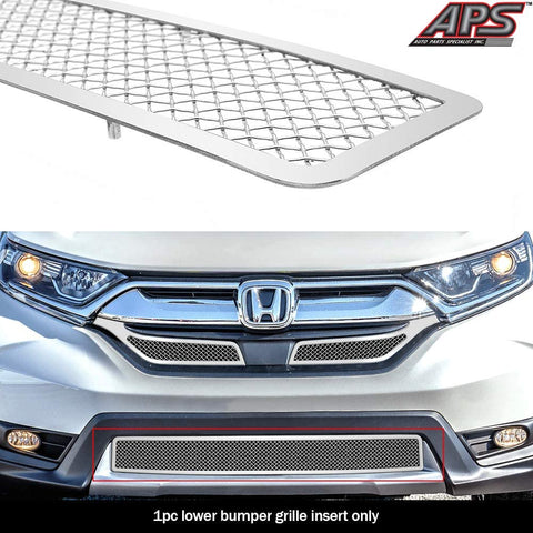 APS Compatible with 2017-2020 Honda CR-V Lower Bumper Stainless Steel Chrome Mesh Grille Insert N19-T32467H